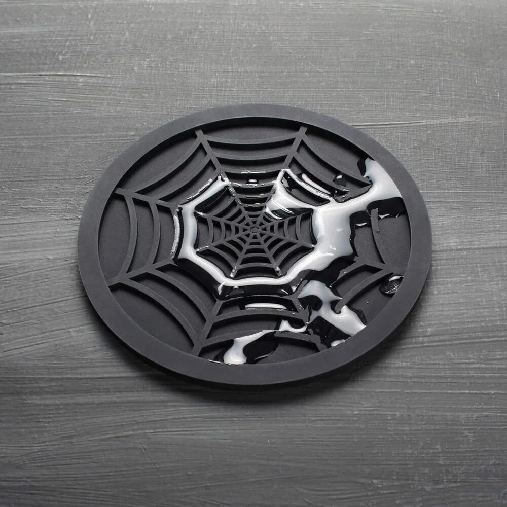 Silicone Coasters For Drinks - 6 Pack Unique Design Spider Drink Coasters, 4